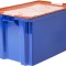 Ящик 600х400х350 сплошной, Safe PRO цв. синий с оранжевой крышкой