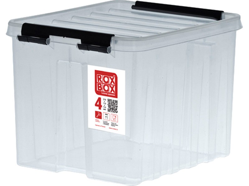 Контейнер Rox Box Original 4 (210х170х175 мм с крышкой и клипсами прозрачный)